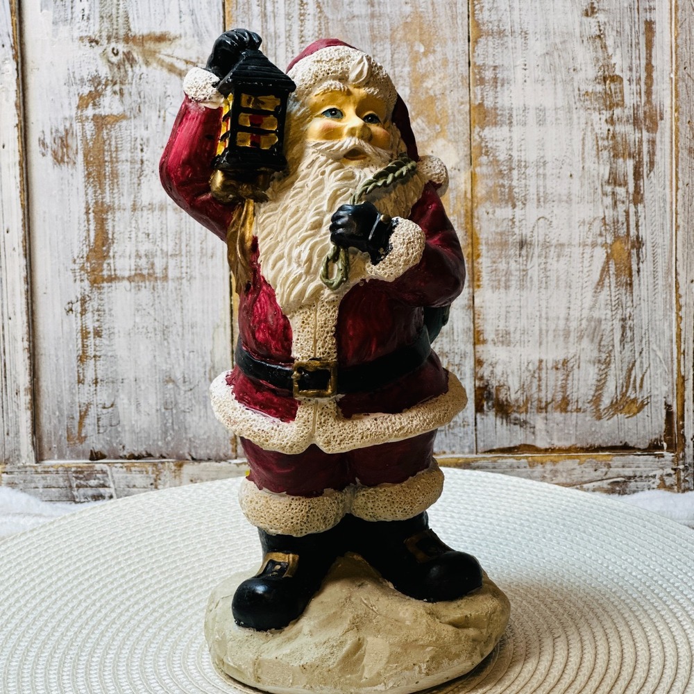 Vintage Cedar‎ Creek Collection Collectible Santa 11" Lantern & Gift Bag VTG